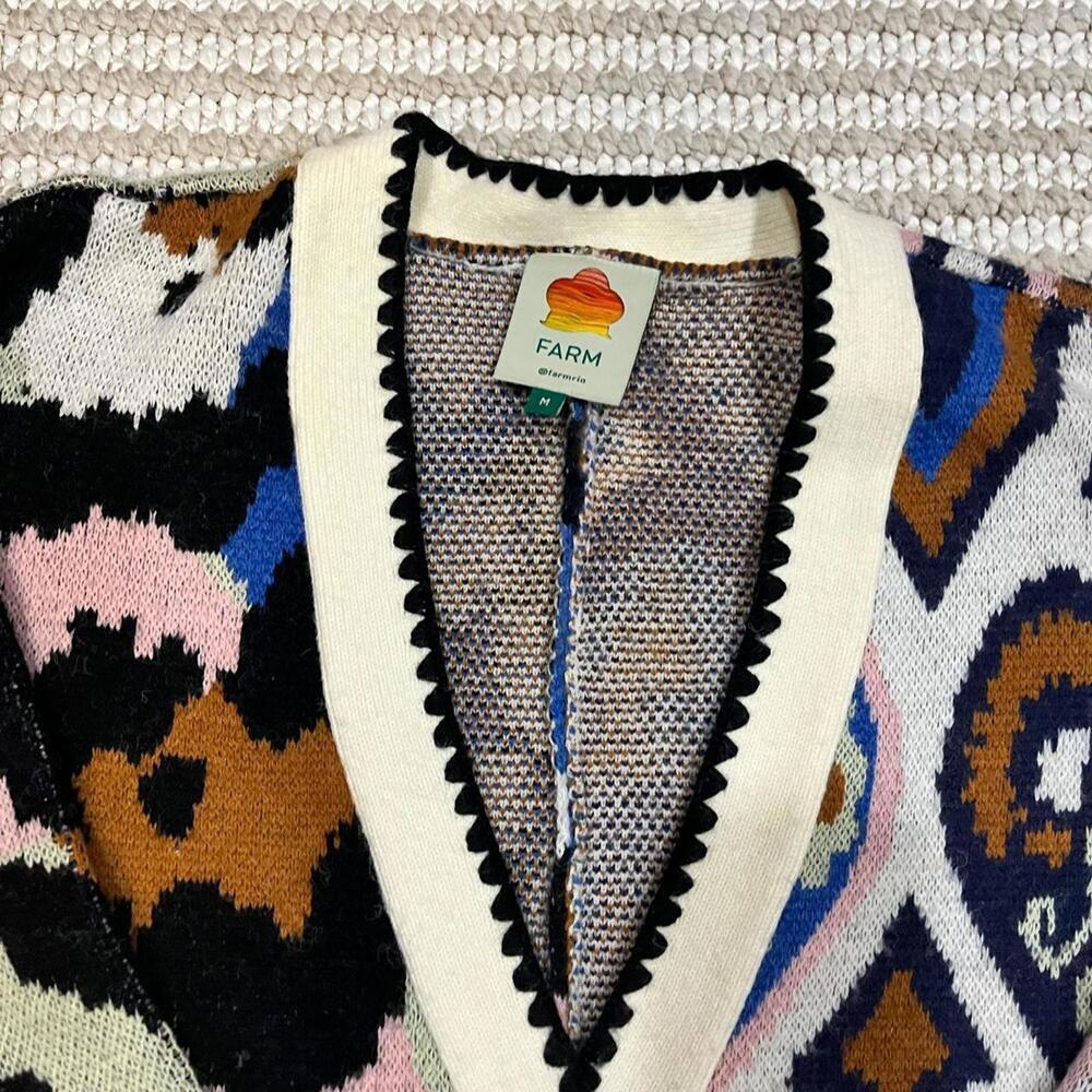 FARM RIO Mixed Ikat Hearts Knit Cardigan - Picture 4 of 8